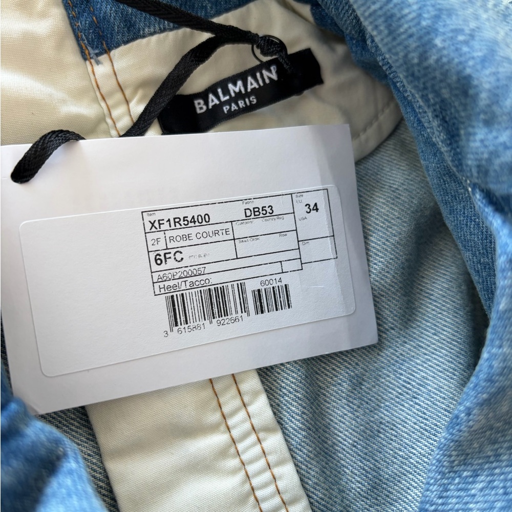 NWT Balmain Denim Wrap Mini Dress - Picture 10 of 10